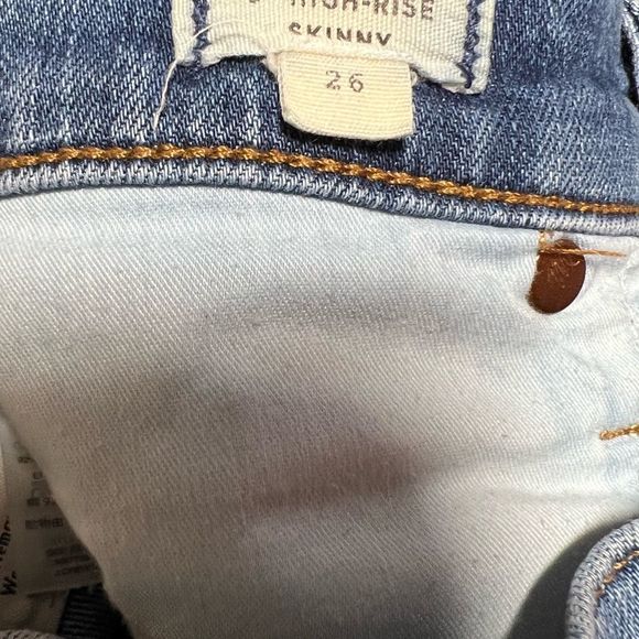 Madewell High Rise Skinny Distressed Frayed Ankle Jeans Womens 26 W - Picture 7 of 11